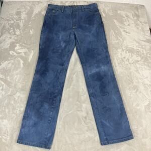 Wrangler George Strait Jeans Mens 32x32 Blue Denim Bleached Western Cowboy Ranch